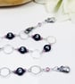 Row Counter Chain Amethyst Crystal Silver Pear Numbered 99 Row Chain Counter - Image 1