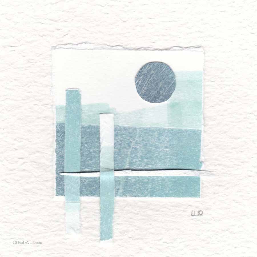 Original coastal inspired abstract minimalist collage no.21