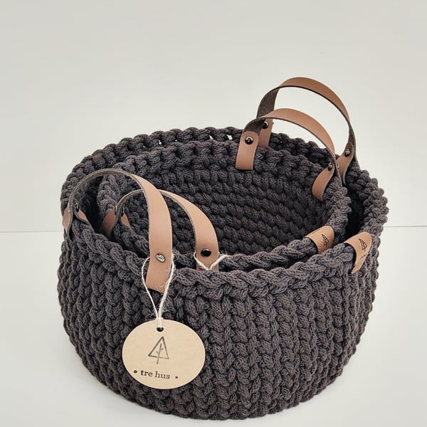 Boho Scandi Handmade Nesting Baskets