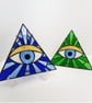 All Seeing Eye Eye of Providence Stained Glass Panel, Illuminati . - Image 2