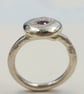 Sterling Silver Ruby Ring – Molten Texture – July Birthstone - Size O - Image 9