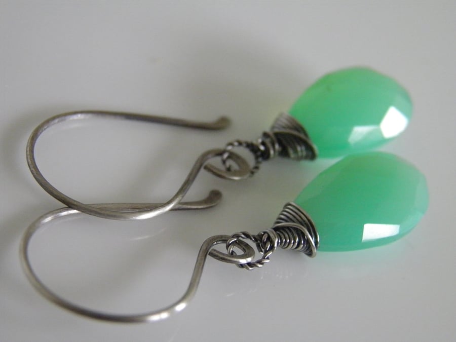 Chrysoprase Gemstone Earrings