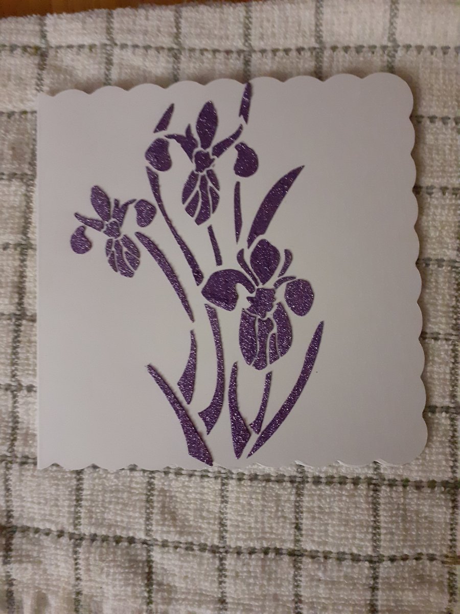 Handmade Iris Greetings Card