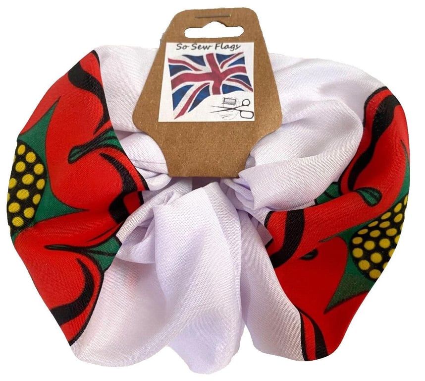 Lancashire Rose Old Flag Hair Scrunchie Scrunchies Accessory Band Elastic