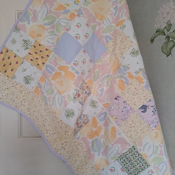 Vintage Laura Ashley fabric child's quilt