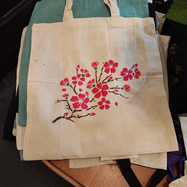 Hand painted tote bag 