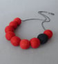 Chunky Red and Black Colour Block Necklace - Bright, Fun, Statement Jewellery - Image 2