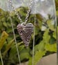 Handmade Fine Silver Heart Pendant - Wild Ocean Design - Image 2