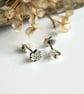 Maple Leaf Stud Earrings - Oxidised Fine Silver - Image 3