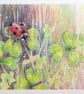Ladybird in Clover, original insect drawing, nature artwork - Image 5