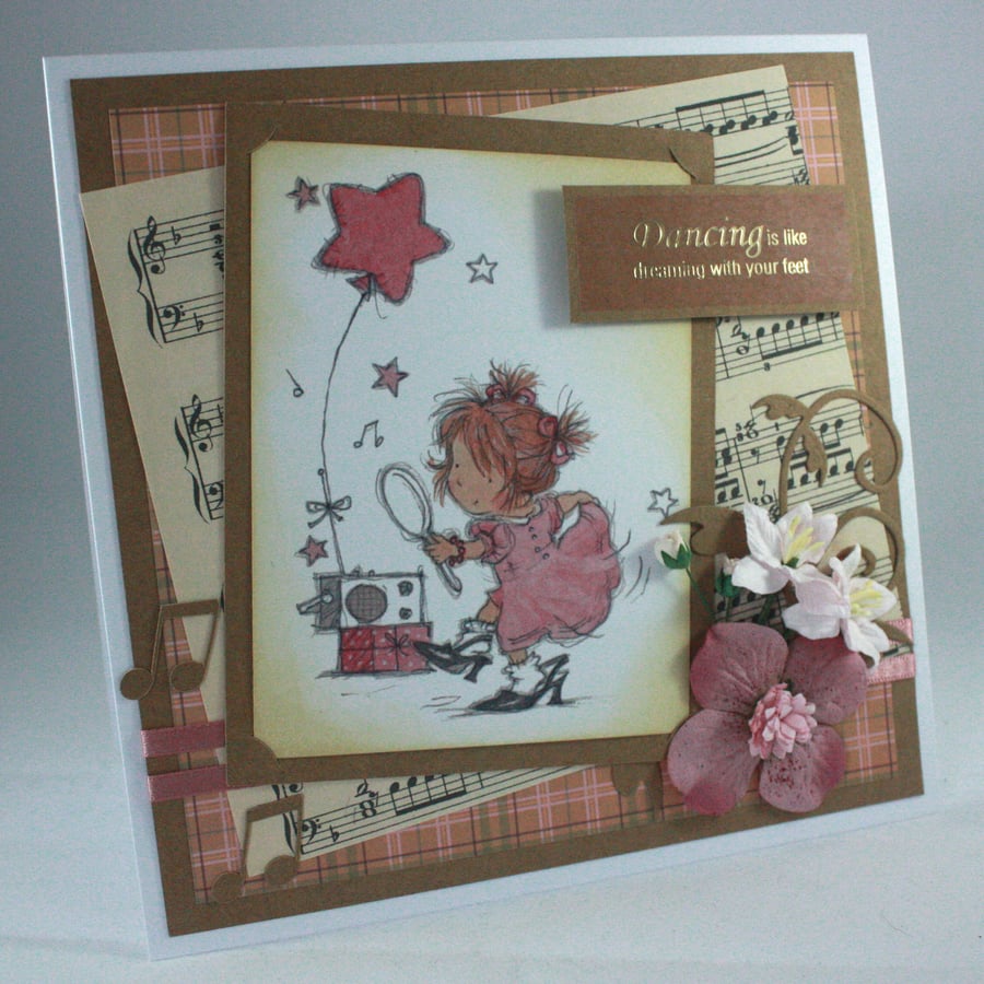 Handmade card - Dancing is like dreaming with your feet