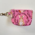 Mini Coin Purse Keychain - Pink animals