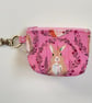 Mini Coin Purse Keychain - Pink animals