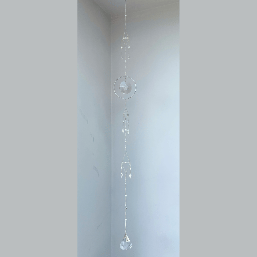 White Suncatcher (Handmade Crystal Wall Hanging)