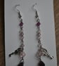 Steampunk earrings keys and crystals