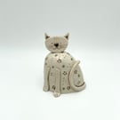 Handmade Ceramic Cat Ornament Unique Birthday Anniversary Pottery Gift Dotty