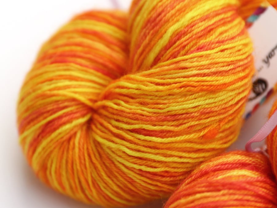 SALE: Burning Bright - Superwash Bluefaced Leicester 4 ply yarn