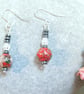 Red cloisonne drop Earrings - Image 1