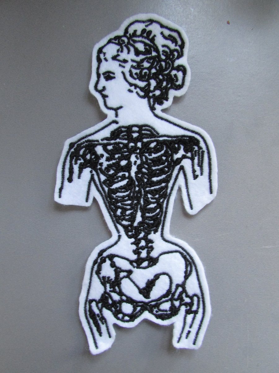 Anatomical female woman Embroidered Sew on Applique Patch
