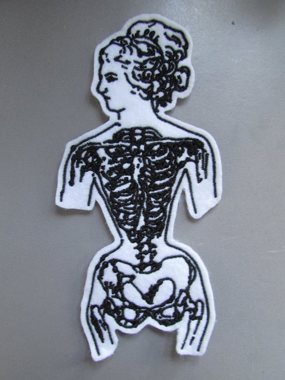 Anatomical female woman Embroidered Sew on Applique Patch