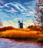 A4 Print Of Windmill on The Norfolk Broads Sunset