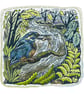 The Azure Bolt Kingfisher Art Hand-Finished Studio Piece