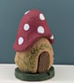 Hand Carved - Mushroom Fairy Cottage