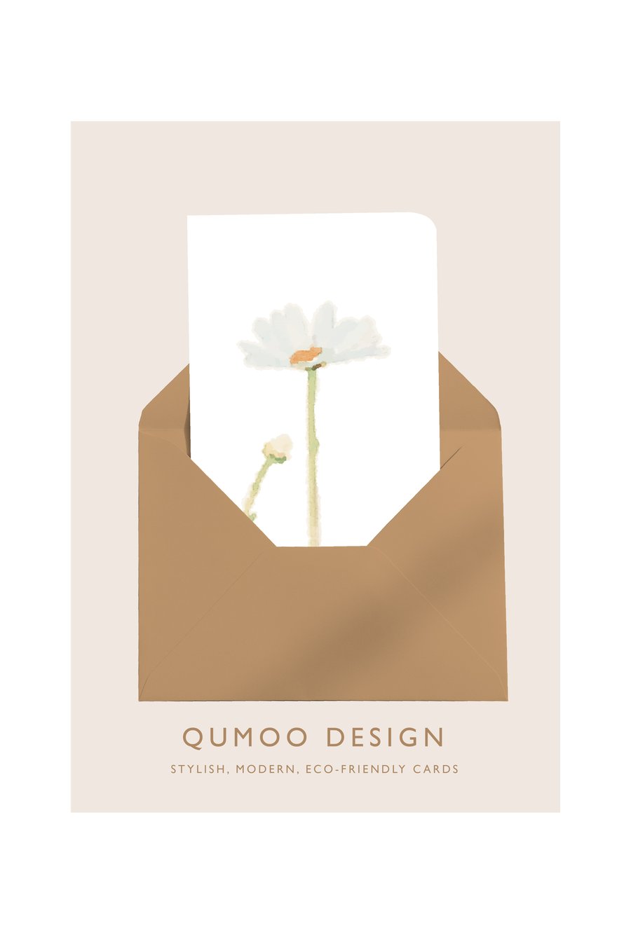 Daisy flowers Greetings Card (QM 328)