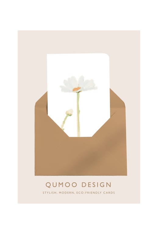 Daisy flowers Greetings Card (QM 328)