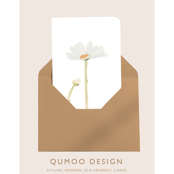 Daisy flowers Greetings Card (QM 328)