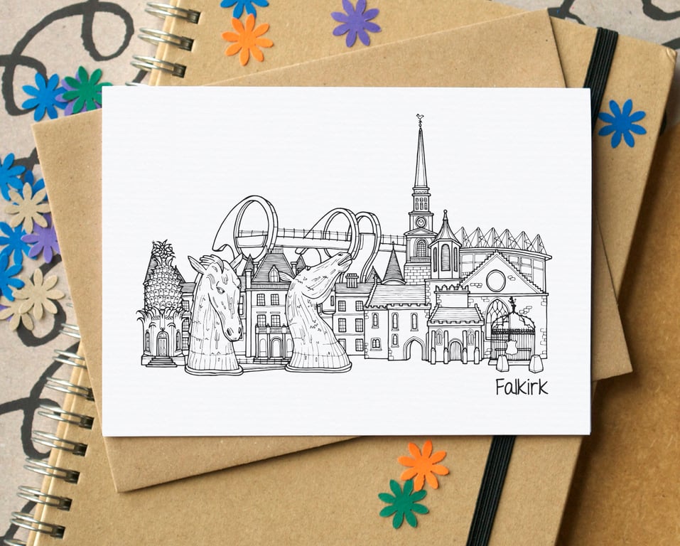 Falkirk Skyline Greetings Card