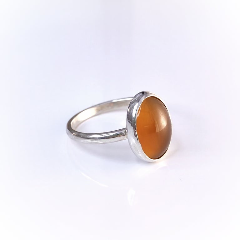 Sterling silver ring with carnelian