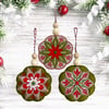 Folk Art Embroidered Christmas Decorations