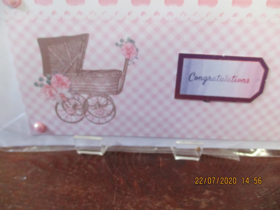 Congratulations  Pink Card for a Girl