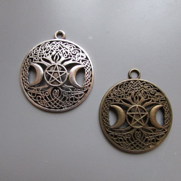 Tree of Life Pagan Wiccan Silver or Bronze Tibetan Charm Pendant