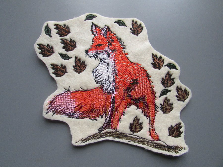 Embroidered Fox Applique Patch