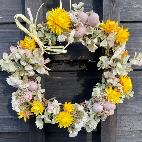 Dried Flower Wreath - “Spring Sunshine”