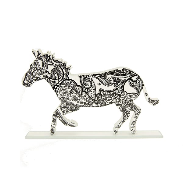 Zebra Sculpture in Glass with Paisley Pattern