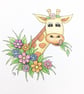 Floral Giraffe Card - Blank - Any Occasion  - Image 3