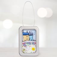 A little tin of country cottages, ornamet, textile art, gift