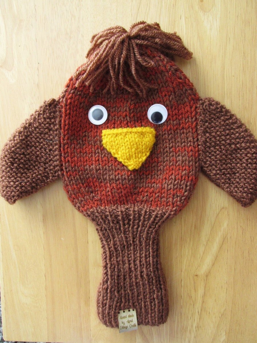 Birdie Golf Club Head Cover, Hand Knitted Driver Cover, Fathers Day Gift, Size X