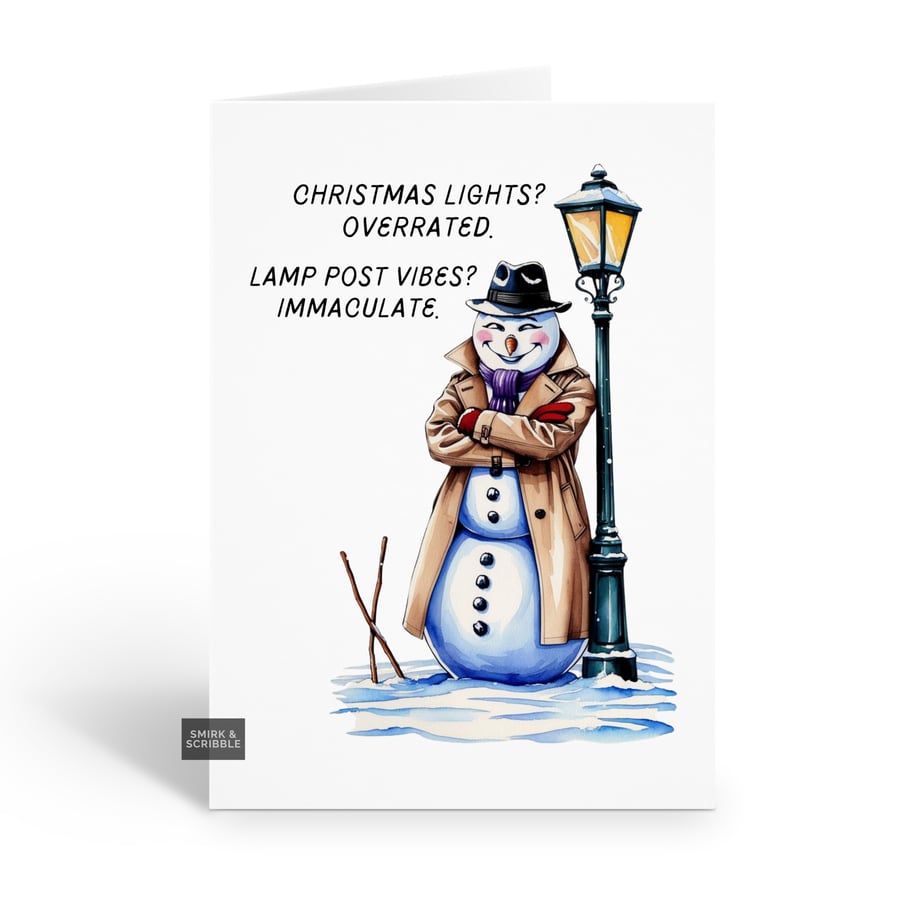 Image of Funny Christmas Card For Him Or Her - Snowman