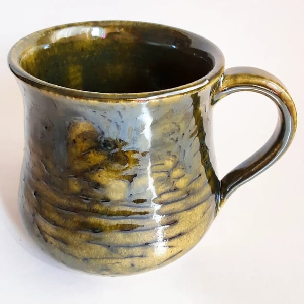 Mug Brown Glazed  - Hand Thrown Stoneware Ceramic Mug 