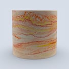 Large Statement Plant Pot in Red, Orange and Yellow Sunrise Marble