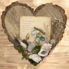 Seaside Heart Wall Hanging – Coastal Driftwood, Sea Glass & Shell Decoration