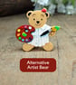 Artist Pin, Handmade Art Student Gift, Artist Bear Brooch, Painting Badge Gift - Image 9