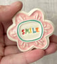 Large Smile pottery magnet pink - Image 6