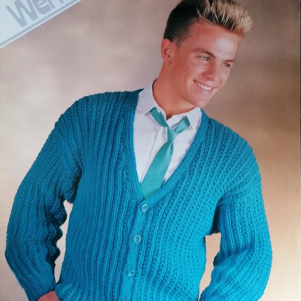 Mens chunky cardigan knitting pattern 