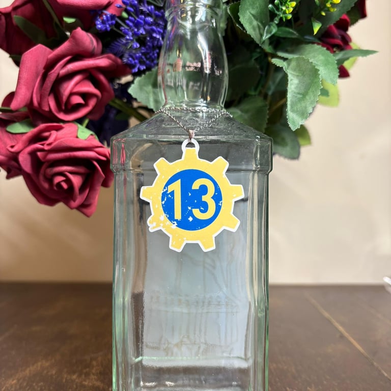 Vault Number 13 Necklace. Fallout pendant Jewellery, Video Game Accessories