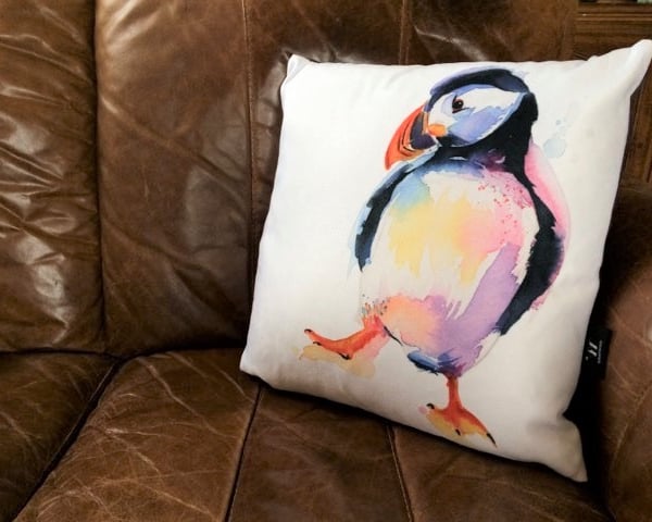 Puffin Vegan Suede Cushion